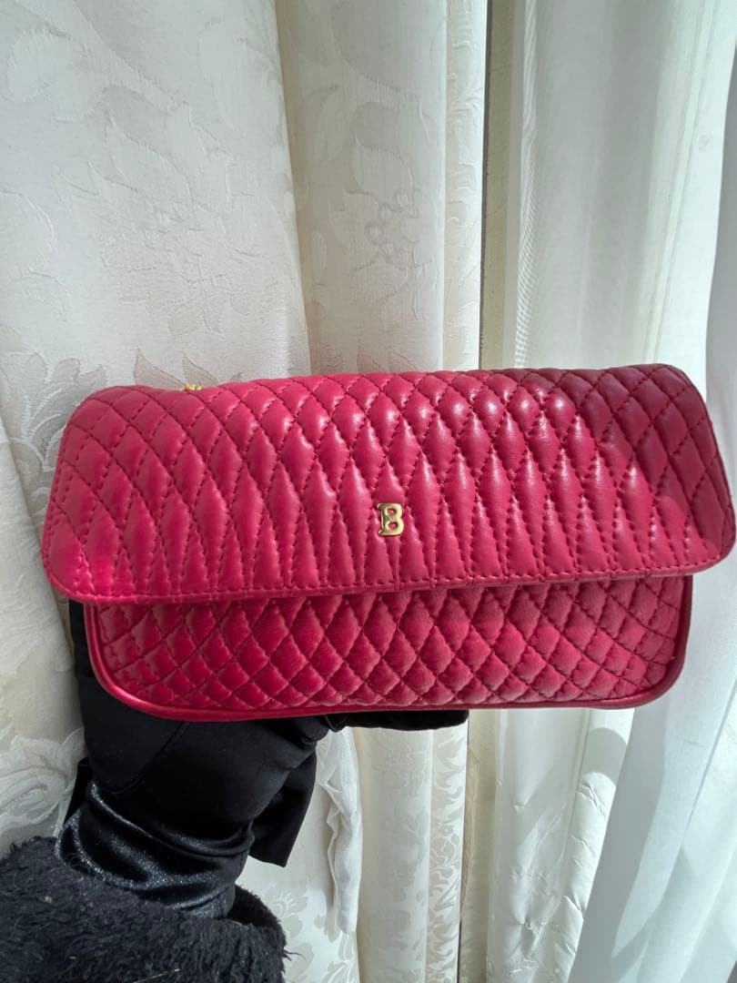 BALLY バリー ヴィンテージ キルティングショルダーバッグ ゴールドチェーン