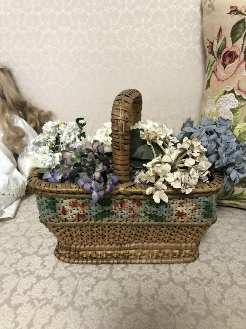 フランスアンティーク ローズ柄 パニエ