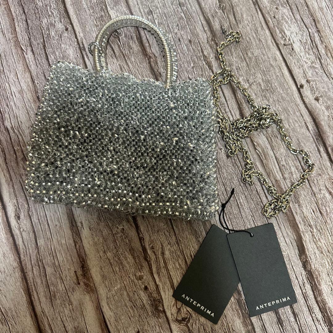 ANTEPRIMA シルバー ビーズ ショルダーバッグ