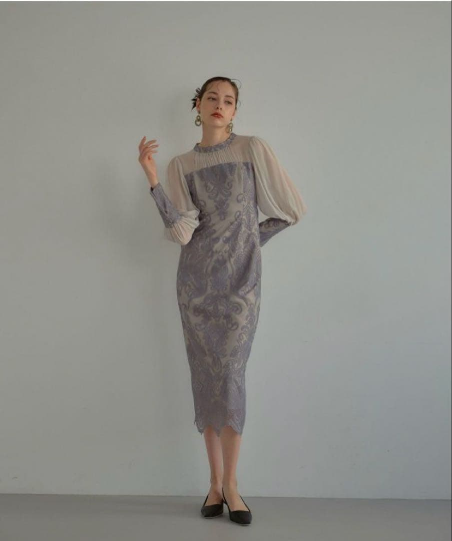 スーツ・フォーマル・ドレス ANDRESD damask gather dress