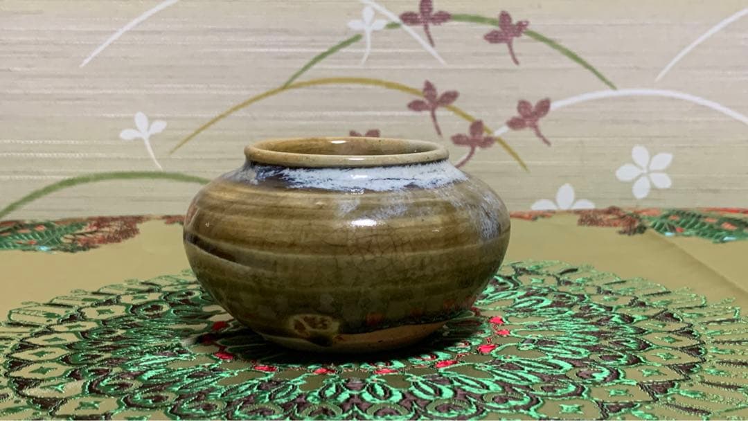 珍品　朝鮮唐津？窯変？大海茶入　棗　ナツメ　茶入　茶道具　蓋無し