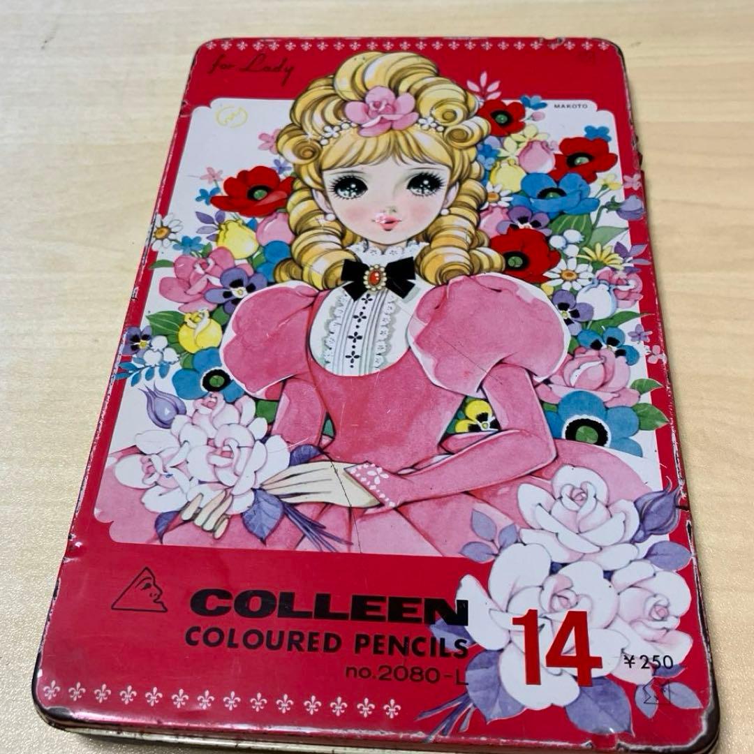 昭和レトロ】高橋真琴 コーリン14色缶の色鉛筆 - メルカリ
