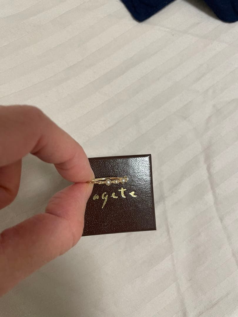 agete k10 パール　リング　13号