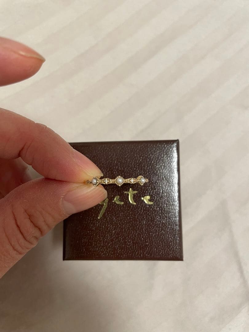 agete k10 パール　リング　13号