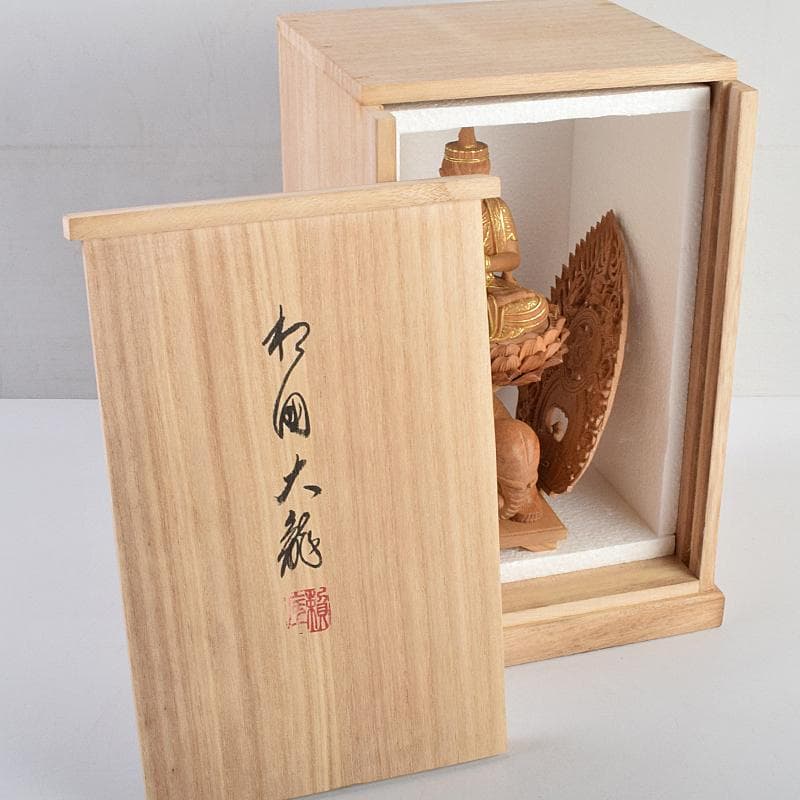 アンバサ様専用松園大龍作白檀 普賢菩薩像 仏像 保証書付 共