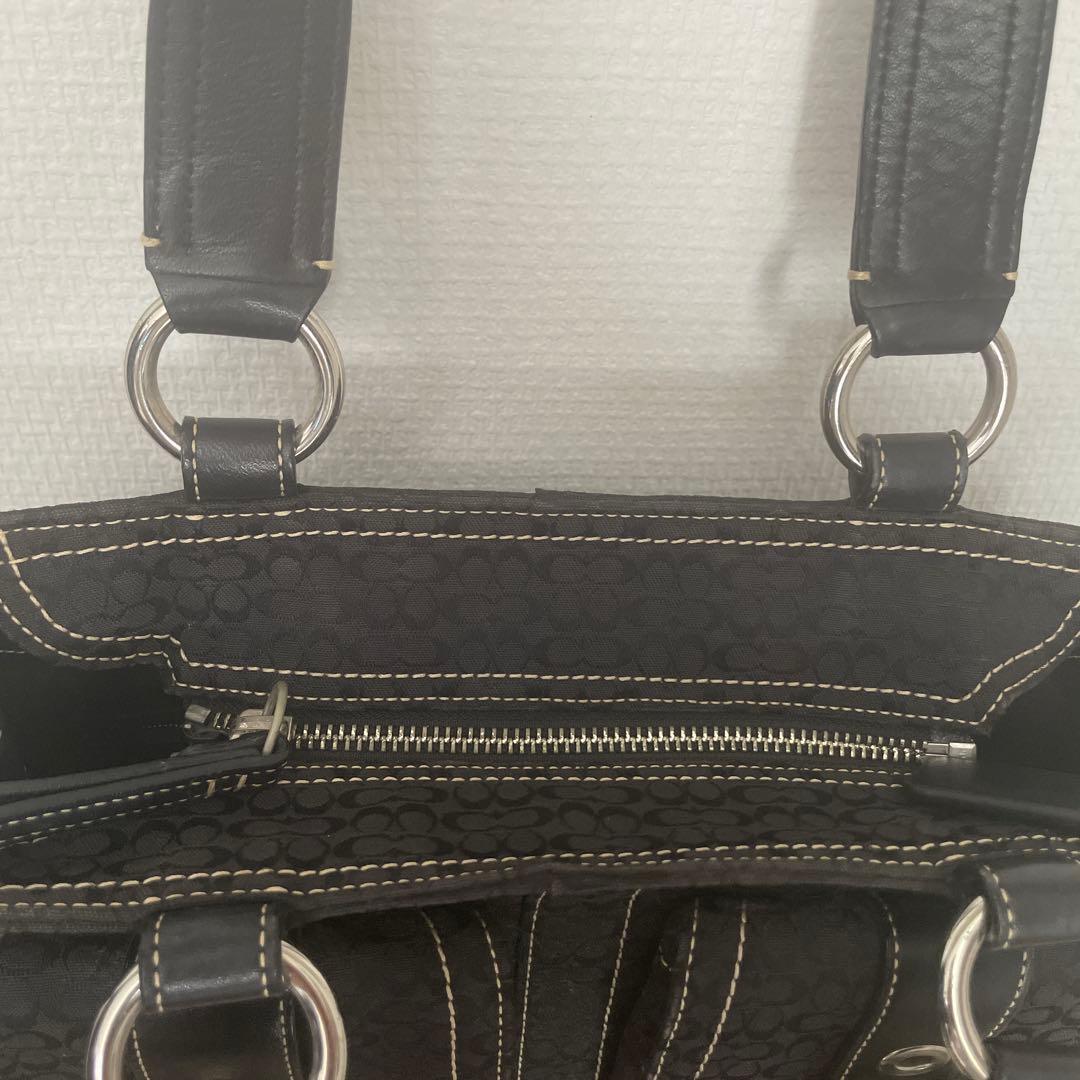 COACH コーチ シグネチャー ハンドバッグ 黒 ブラック