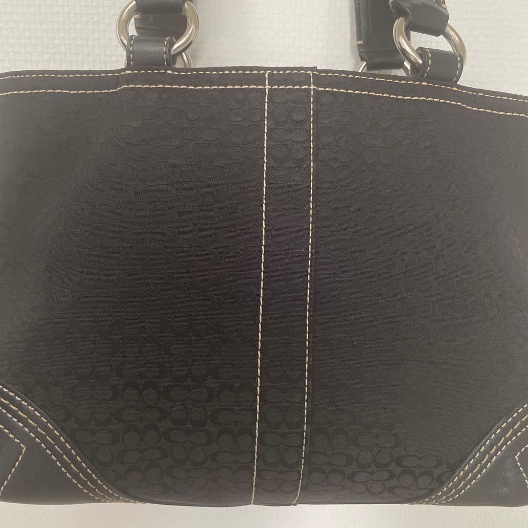 COACH コーチ シグネチャー ハンドバッグ 黒 ブラック