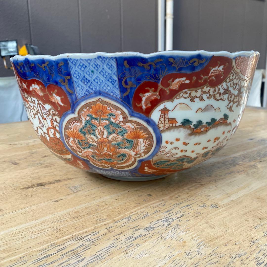 古伊万里 金彩　色絵大鉢　直径32cmＸ高さ15.5cm