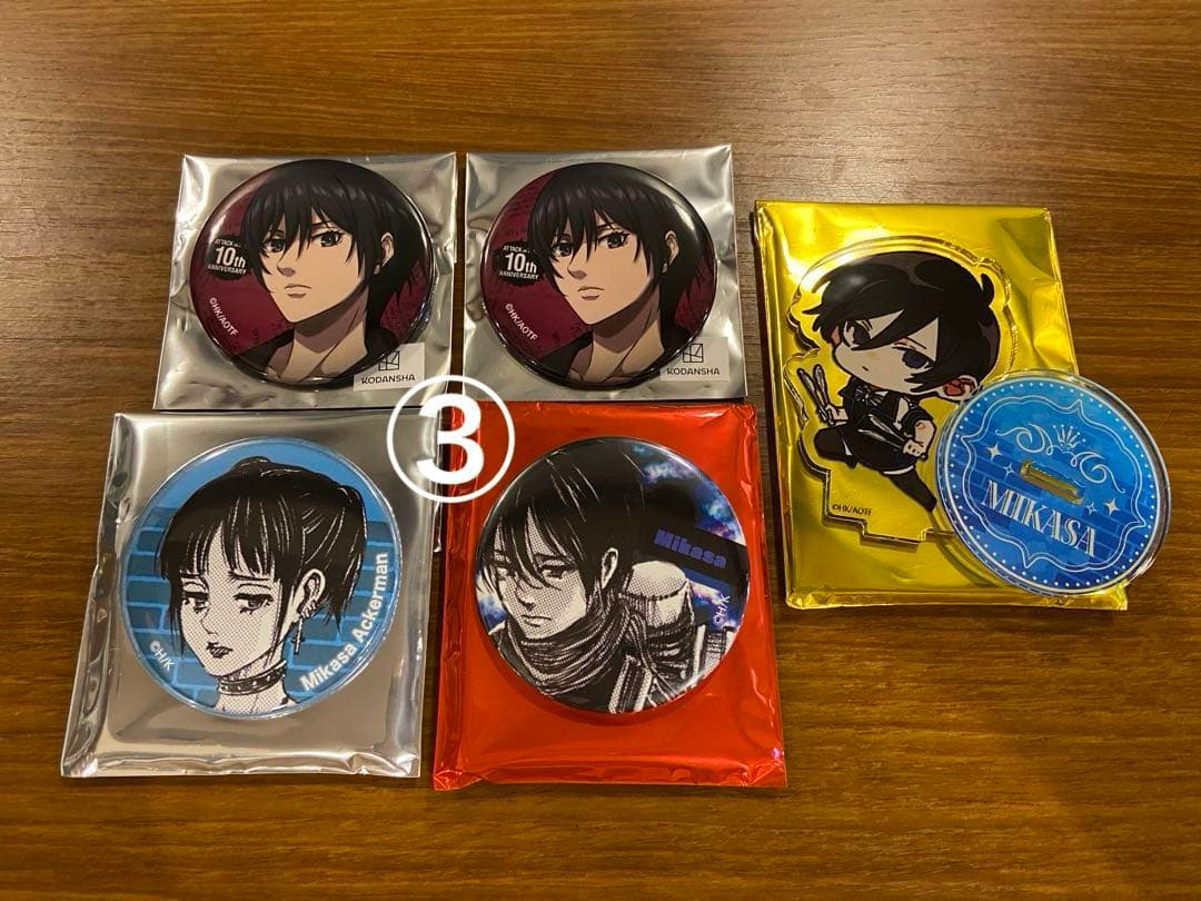 進撃の巨人 ヘキサライド 缶バッジ ミカサ スクカ アニーク 劇場版 映画