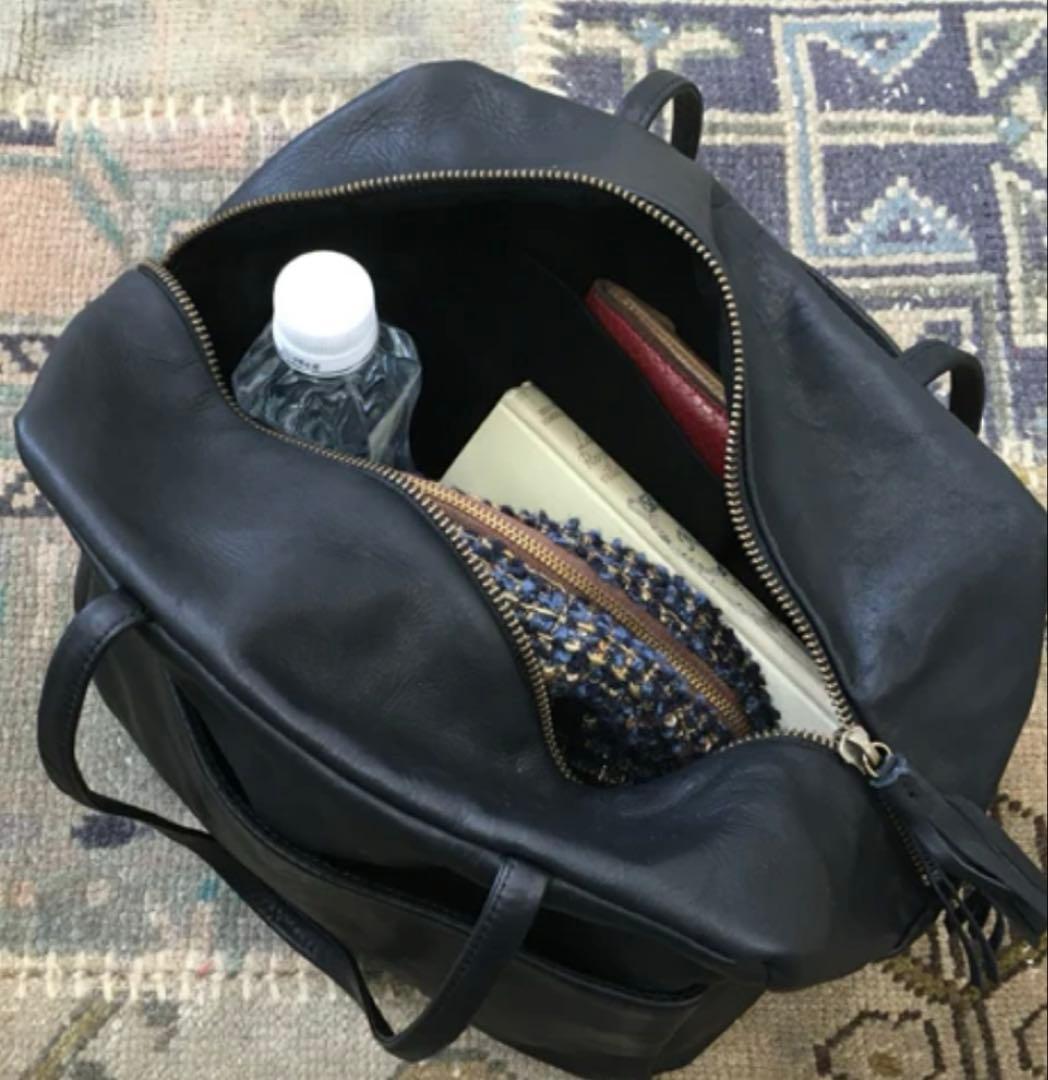ダンサーカレバッグ　レザーショルダーバッグ　Lサイズ ブラック