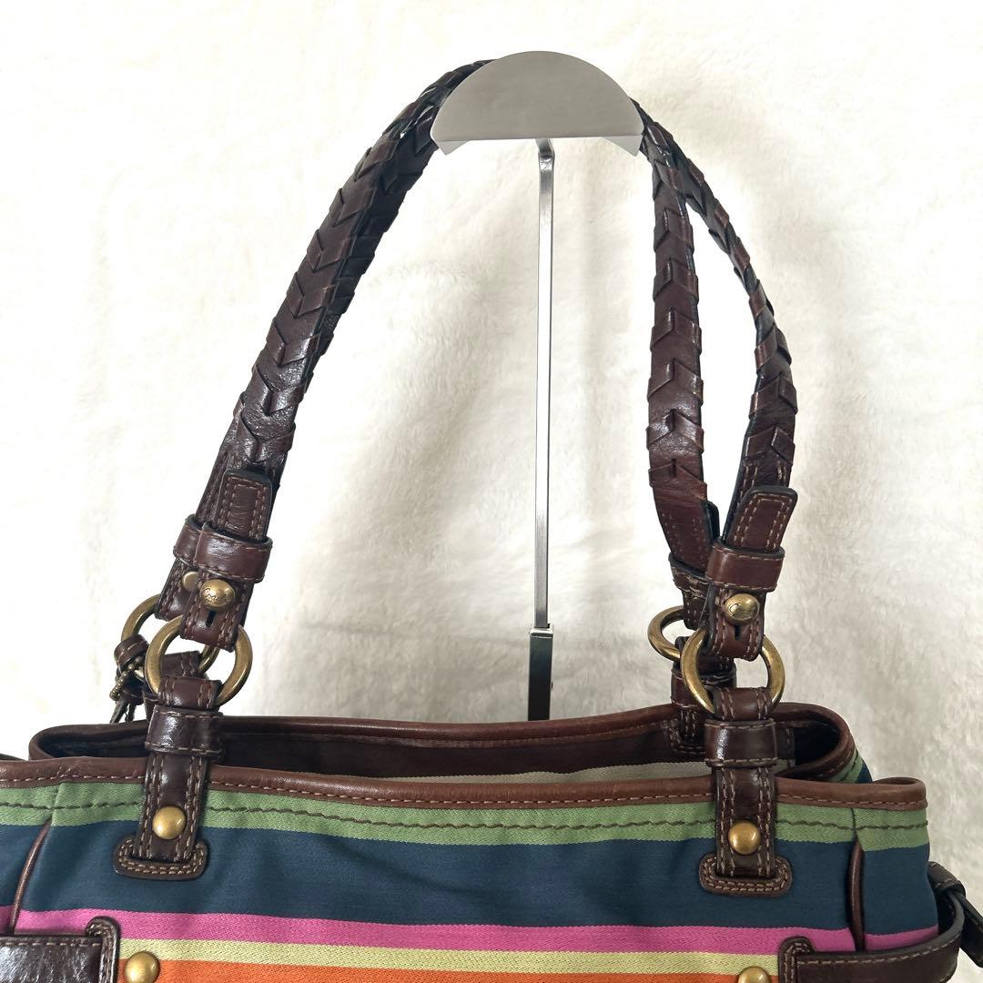 コーチ　トートバッグ　ハンドバック　レザー　ターンロック　A4収納可能　ブラウン