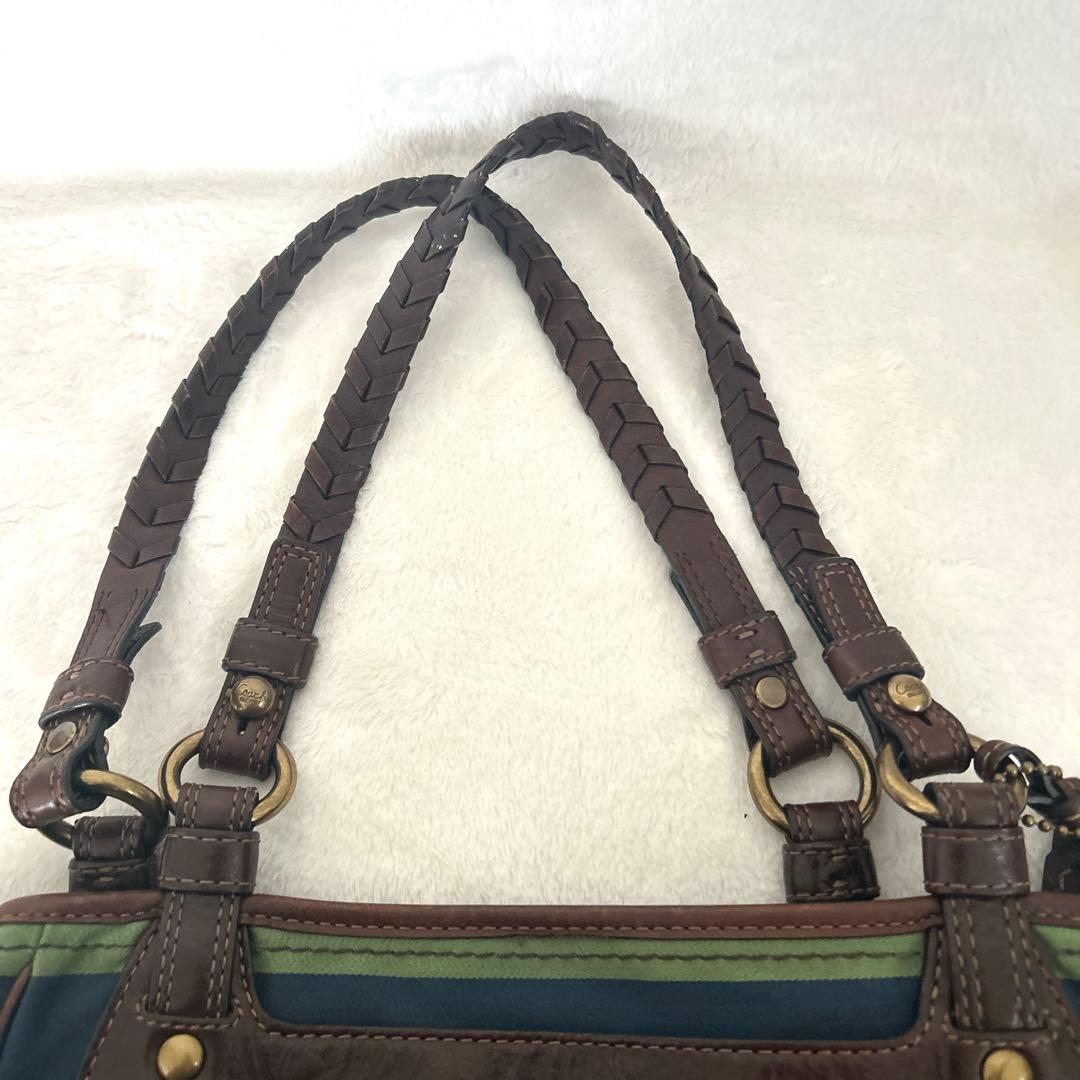 コーチ　トートバッグ　ハンドバック　レザー　ターンロック　A4収納可能　ブラウン