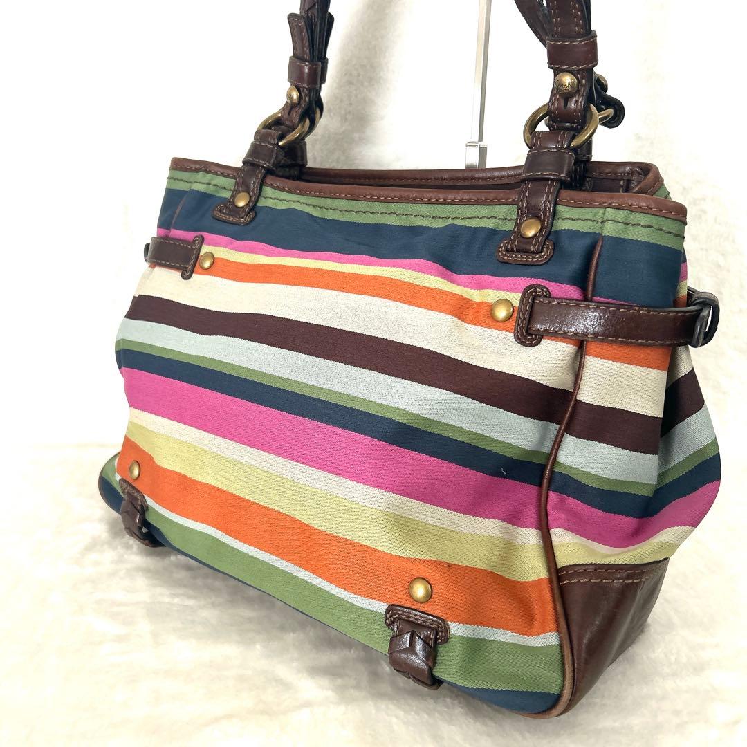 コーチ　トートバッグ　ハンドバック　レザー　ターンロック　A4収納可能　ブラウン