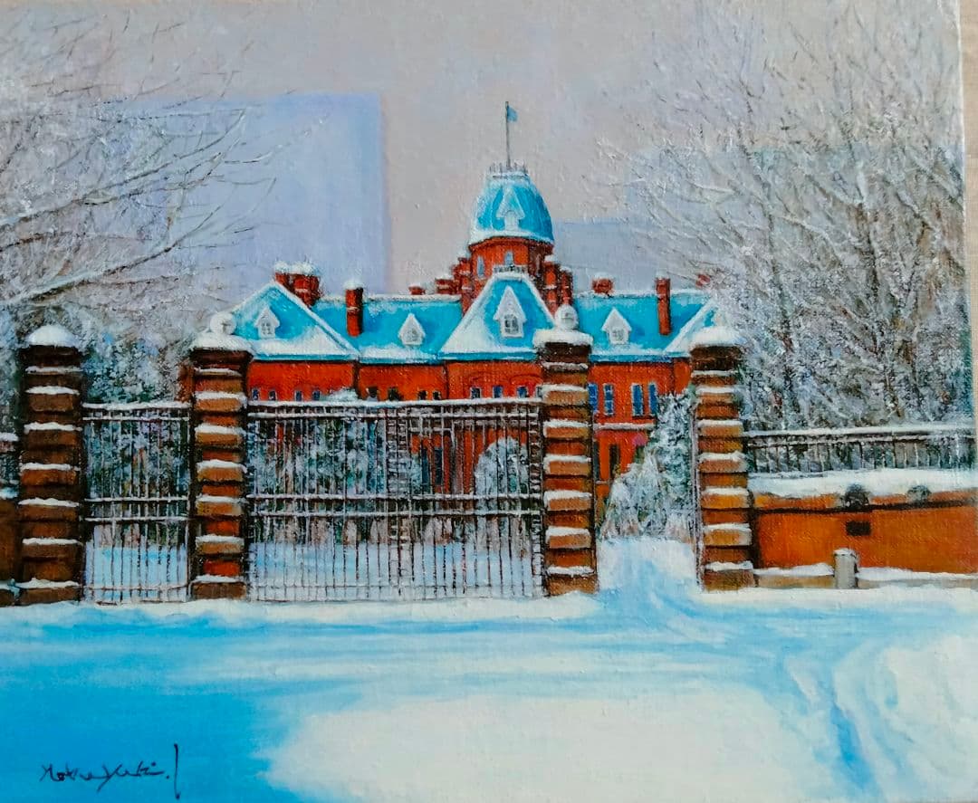 油絵　冬麗（旧北海道庁舎）F8 洋画家・池畠史幸　新作真筆画