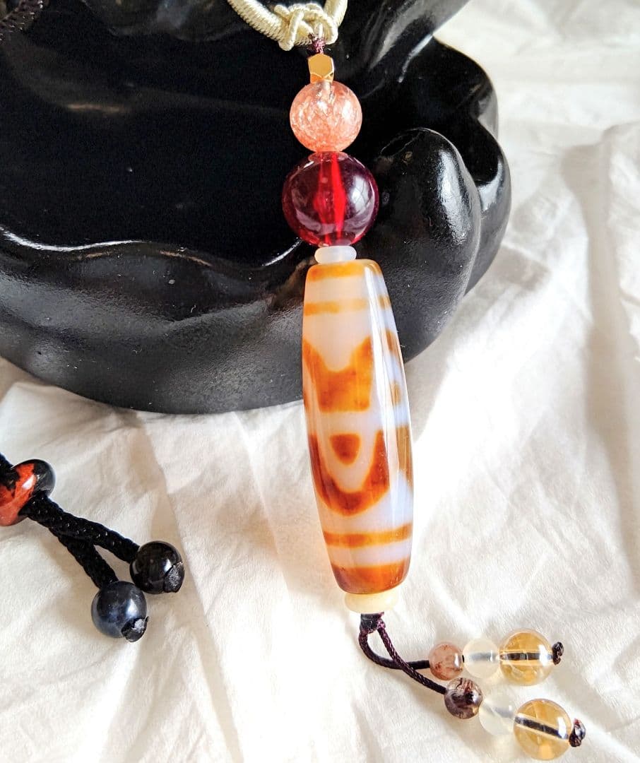 れん様◇天然石 御守りネックレス【六弁蓮花天珠】レア六吉祥 魔