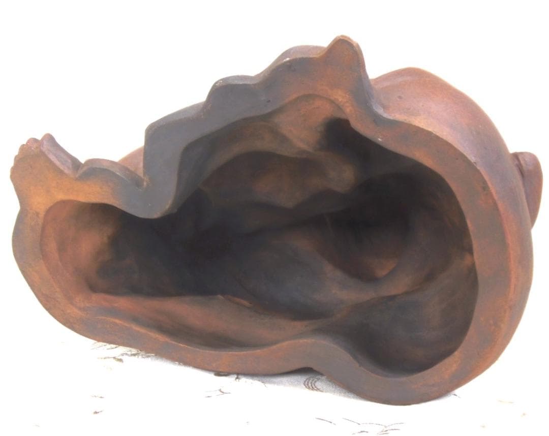 左右260 座布袋尊 備前焼 古備前 置物 和骨董