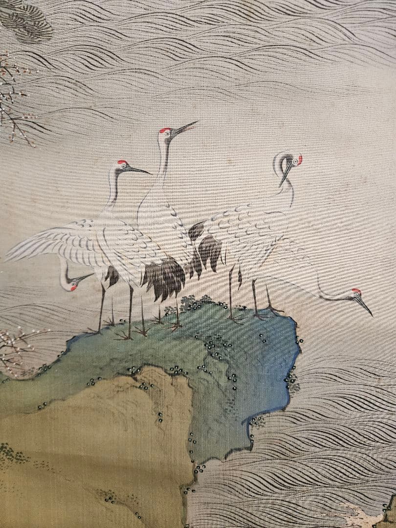 春木南汀 「蓬莱潭図」 双幅 絹本 肉筆 共箱 春木派宗家 山水画 掛軸 牙軸