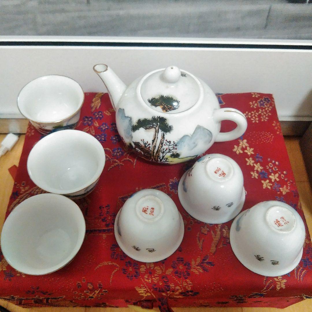 景徳鎮製　江山秀色　中国茶器　煎茶道具　希少 景徳鎮製 江山秀色 中国茶器 煎茶道具 希少