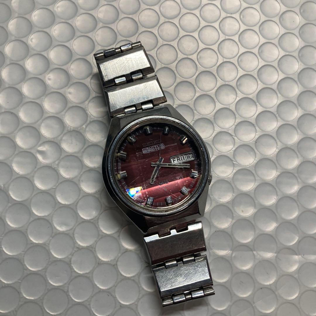 セイコー　5 アクタス　自動巻き　6106 カットガラス