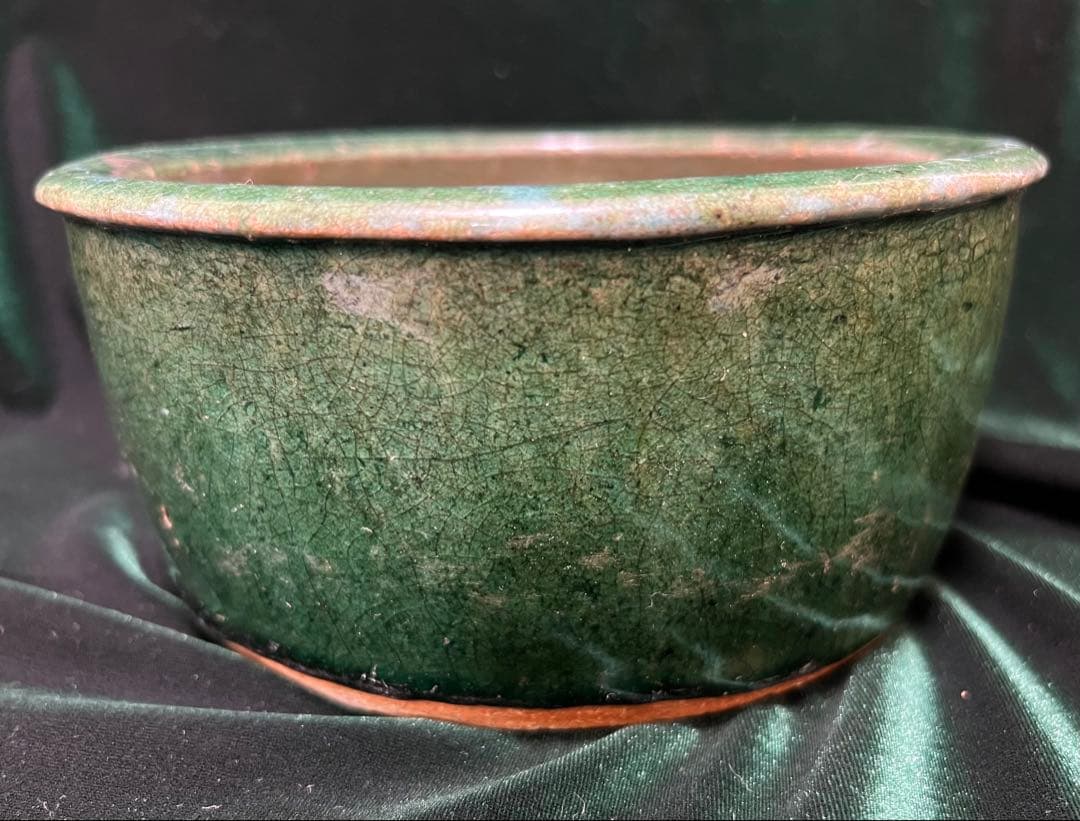 中国清朝在銘（石湾和安造）緑釉陶器 古美術 骨董品