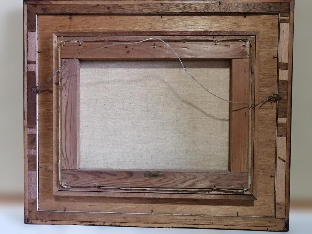 アルフレッド・シスレー「マルリー・ル・ロワの雪」油彩画プリント　額縁付き