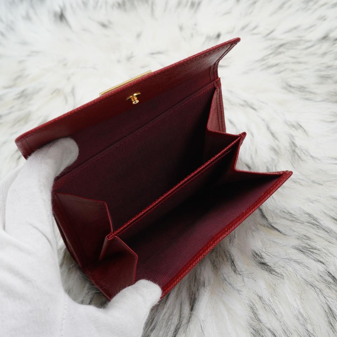 極美品 BURBERRY LONDON 二つ折り財布 ノバチェック レッド