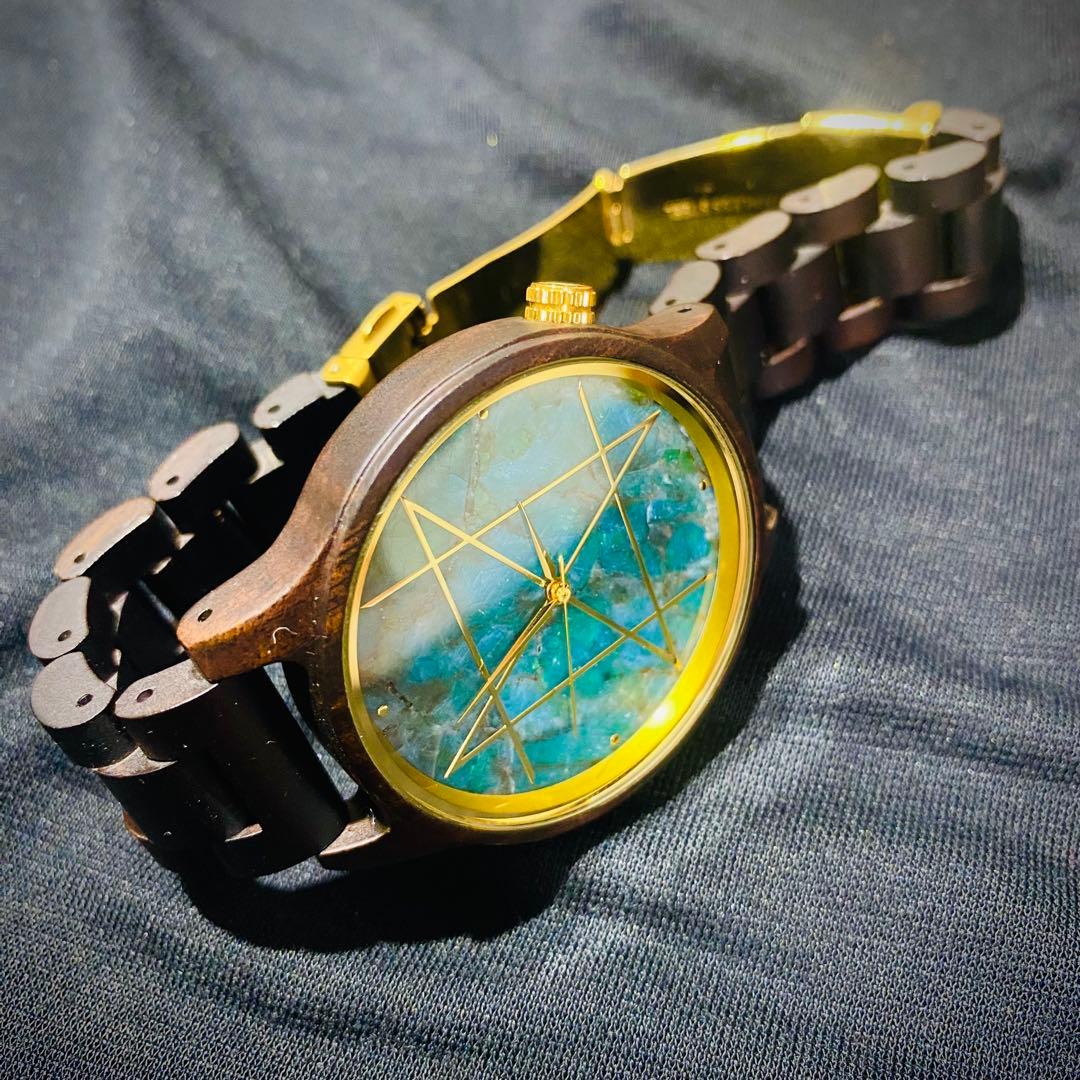 NOZ腕時計 ブルーグリーンアバタイト×エボニー