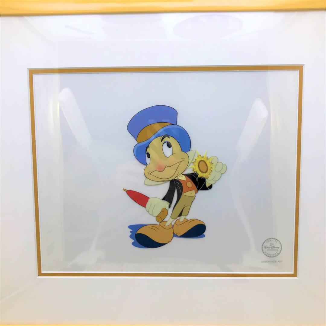 5000枚限定 セル画☆ピノキオ Pinocchio ジミニー・クリケット 額縁