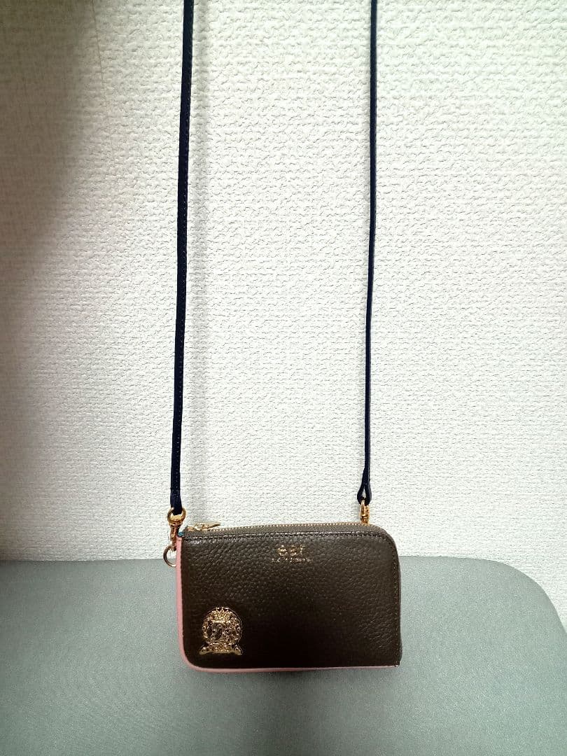 美品【ADMJ earパピヨネ別注】L字お財布ショルダー　ミニウォレット