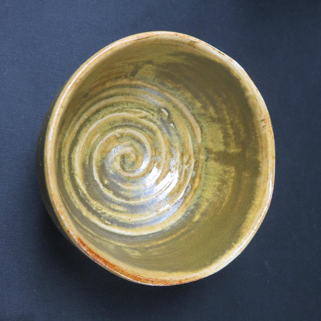黄斑釉 茶碗 喜夫 木箱 共箱 茶道具 抹茶碗 茶器