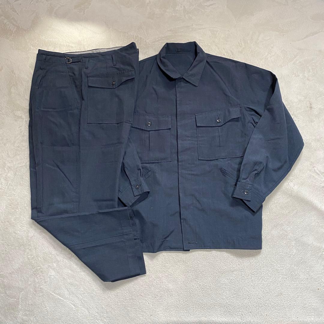 70s 国鉄 制服 ナッパ服 上下 セットアップ 夏服 ネイビー S M - メルカリ
