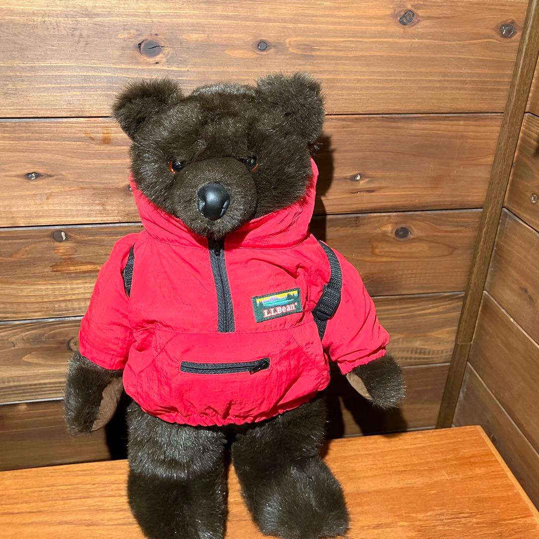 llbean teddy bear コラボ　ぬいぐるみ　アノラックパーカー　赤