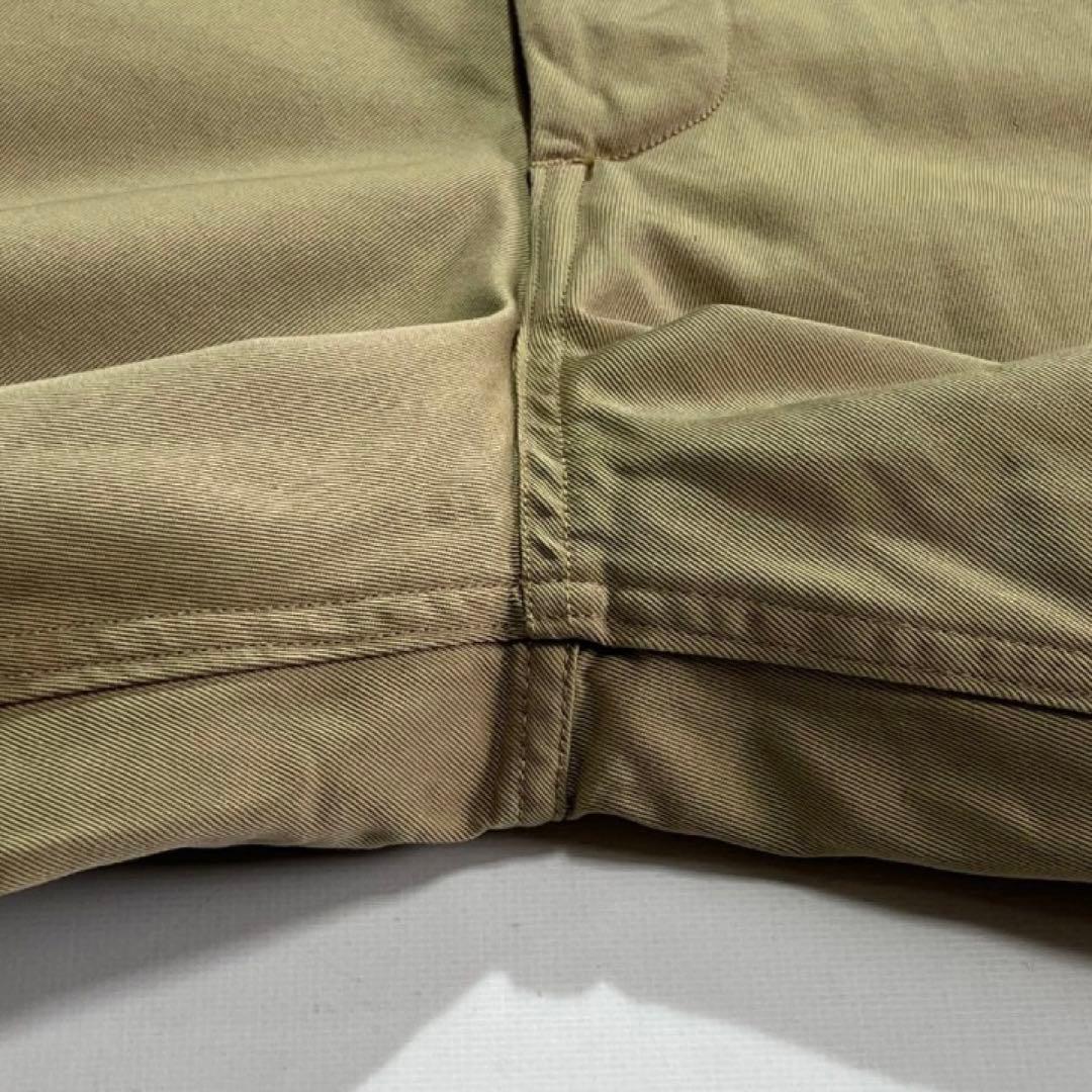 80s 90s USA製 チノパン W36L31 ベージュ M-41 両玉縁