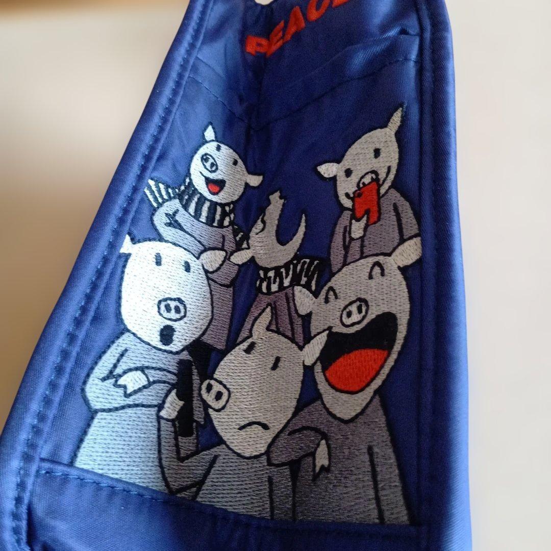 アルベロベロ 豚さんの刺繍 ショルダーバッグネイビー 新品未使用　タグ付き