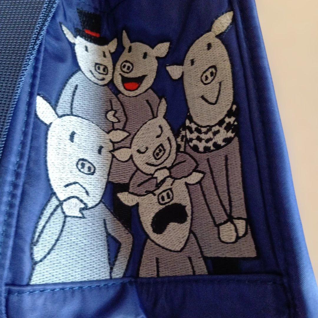 アルベロベロ 豚さんの刺繍 ショルダーバッグネイビー 新品未使用　タグ付き