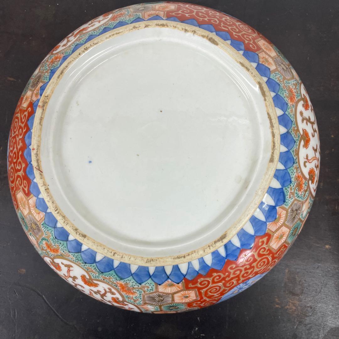 古伊万里 蓋物 菓子器 大平鉢 赤絵 色絵 窓絵 箱付