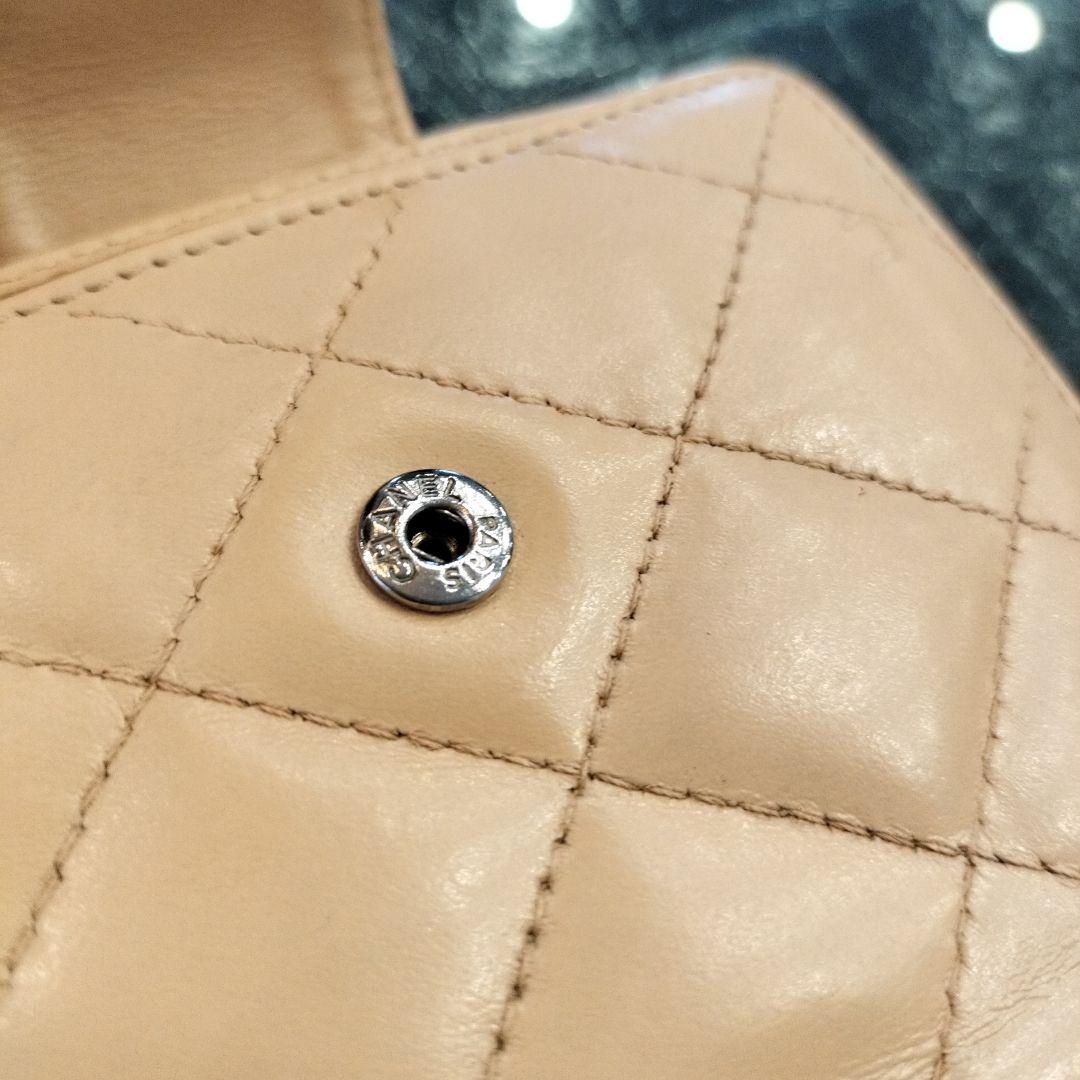 CHANEL カンボンライン がま口 コンパクトウォレット ベージュ