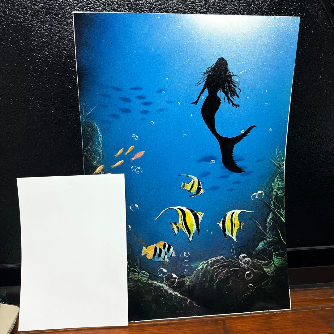 スプレーアートで描いた海です