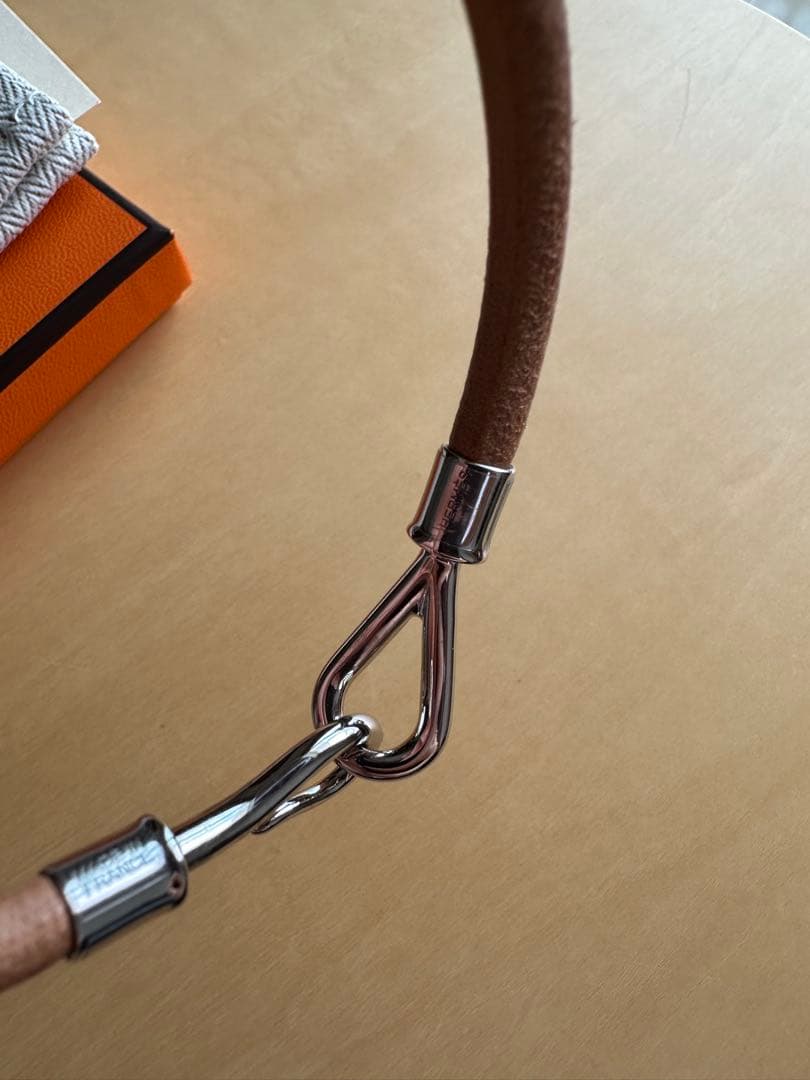 【kuromi✨】HERMES ブラウン レザーバングル　ジャンボ　21