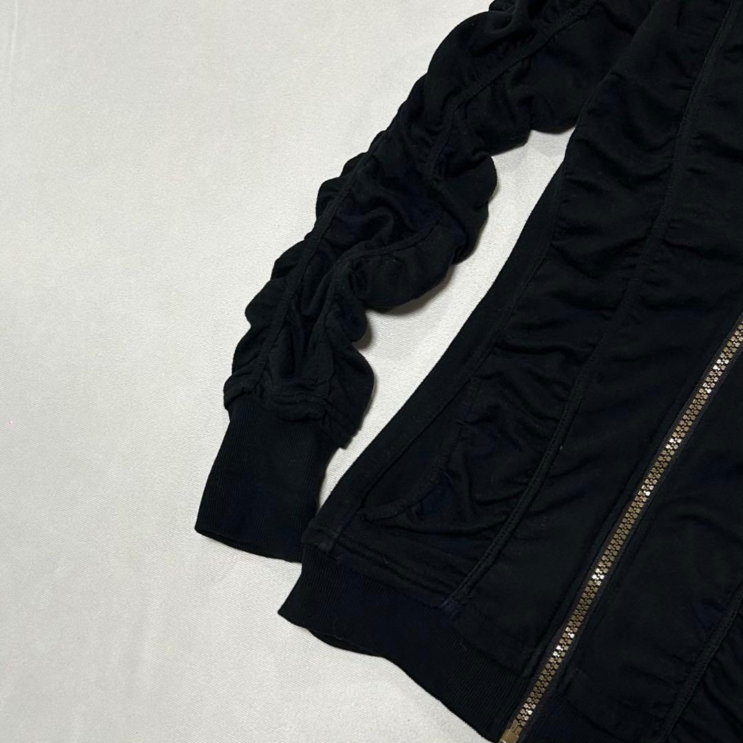 00s CookJeans 立体皺加工 シャーリング ジップパーカー お兄系