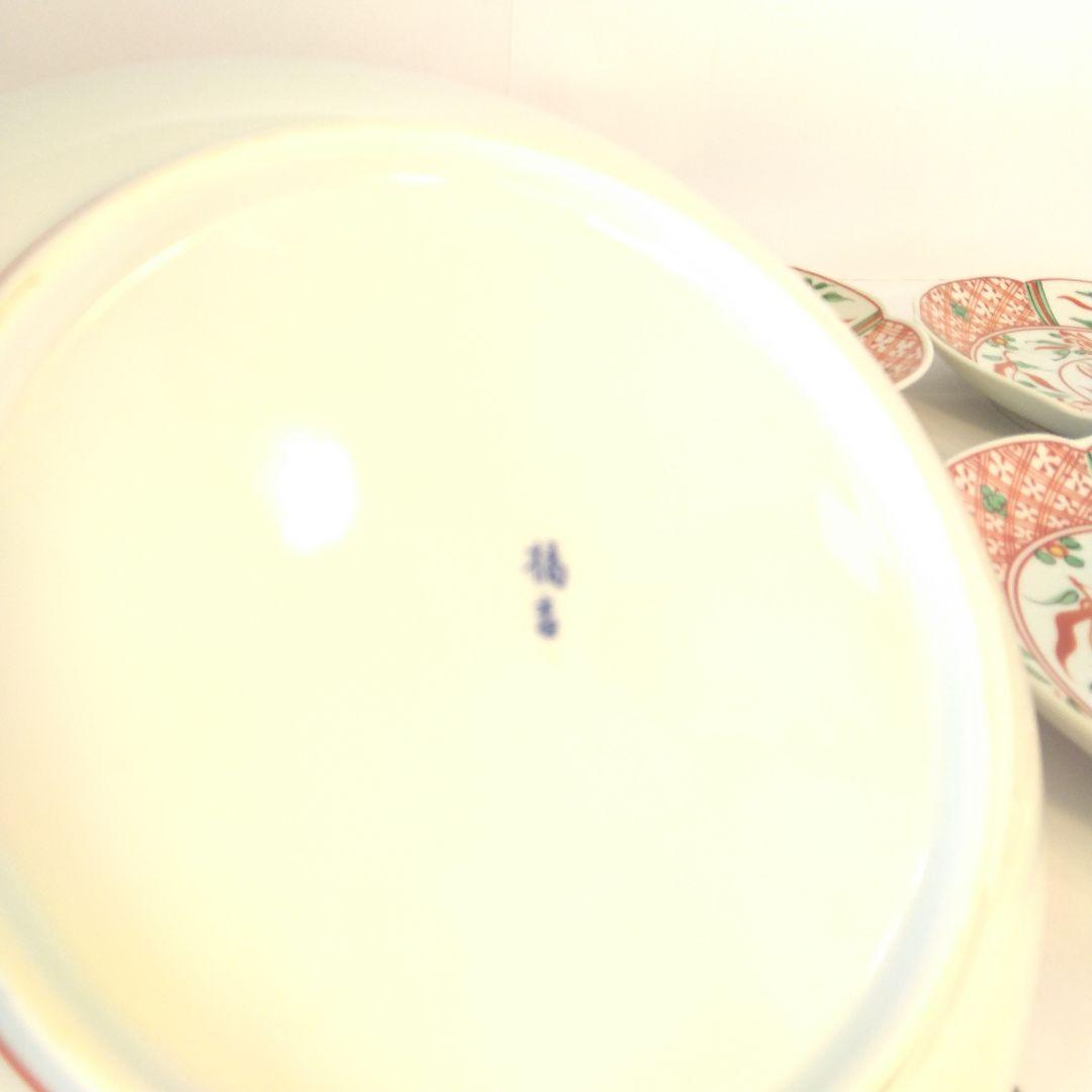 平安橘吉 赤絵和皿 5枚セット 鳳凰絵柄 - メルカリ