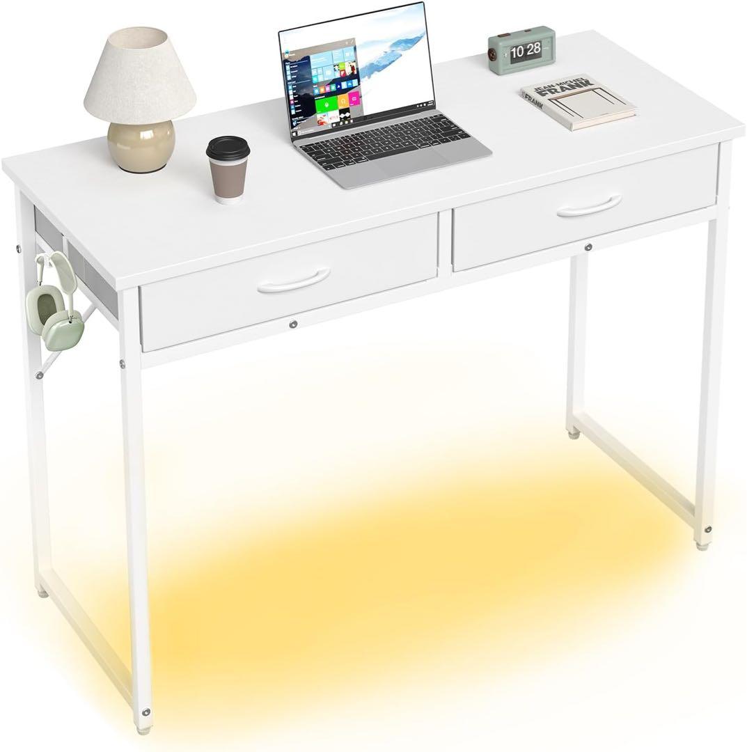 パソコンデスク 引き出し付き 机 pcデスク 幅106cm ゲーミングデスク