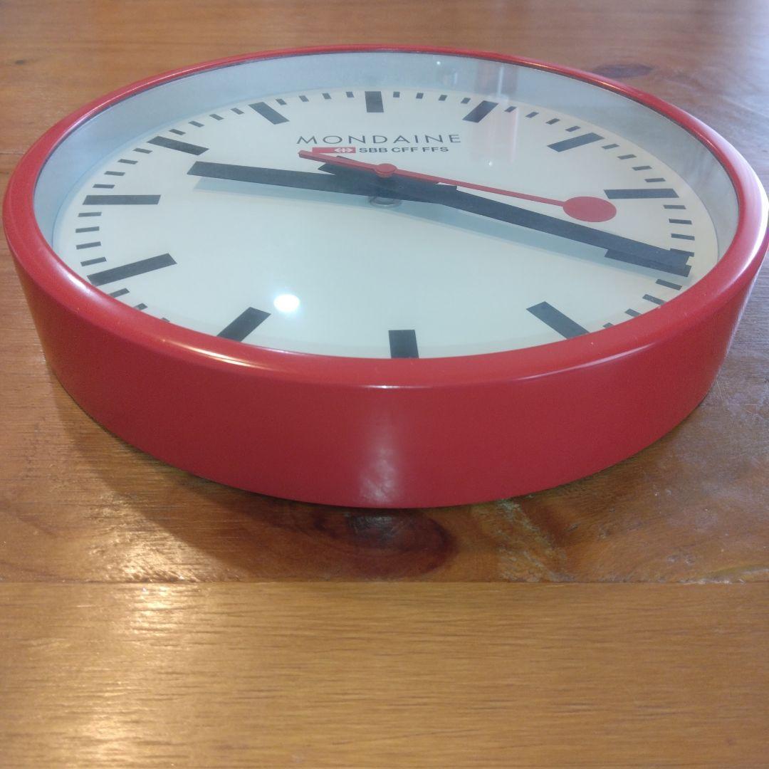 美品　モンディーン 掛け時計 ウォールクロック　MONDAINE 　レッド