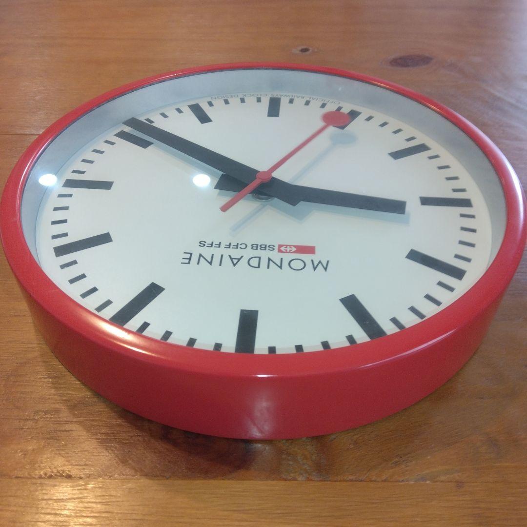 美品　モンディーン 掛け時計 ウォールクロック　MONDAINE 　レッド