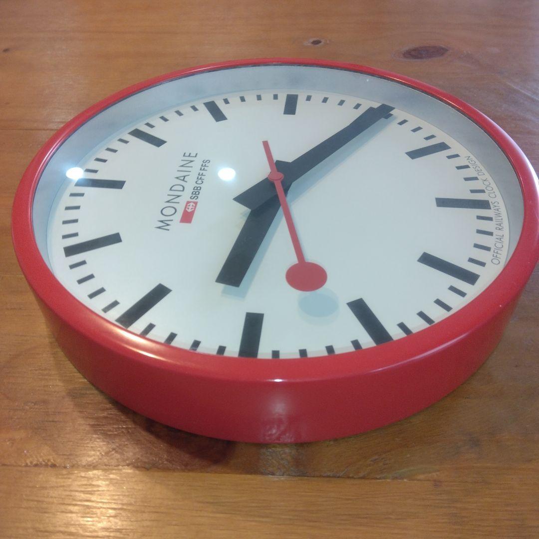 美品　モンディーン 掛け時計 ウォールクロック　MONDAINE 　レッド