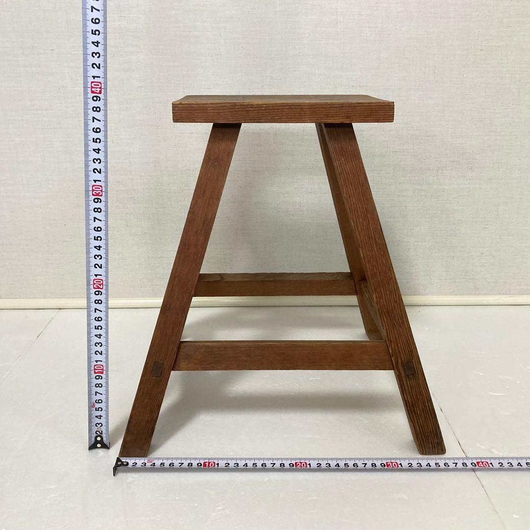 古いスツール チェア 椅子 踏み台 ステップ台 作業椅子 花台 木製 レトロ