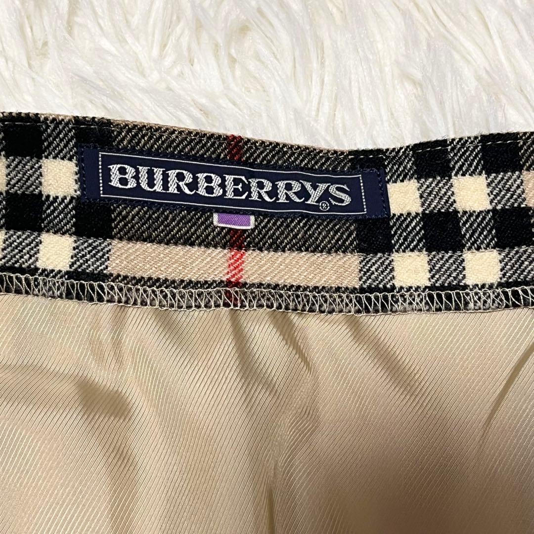 希少✨バーバリーズ ウール100% プリーツスカート ノバチェック 17号