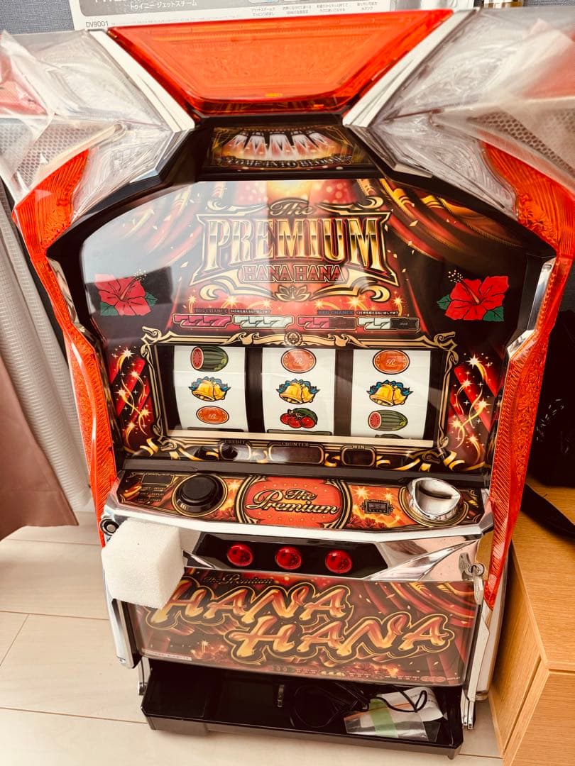 「希少」プレミアムハナハナ スロットマシン　美品 希少】プレミアム ハナハナ スロット コイン不要機 実機 希少