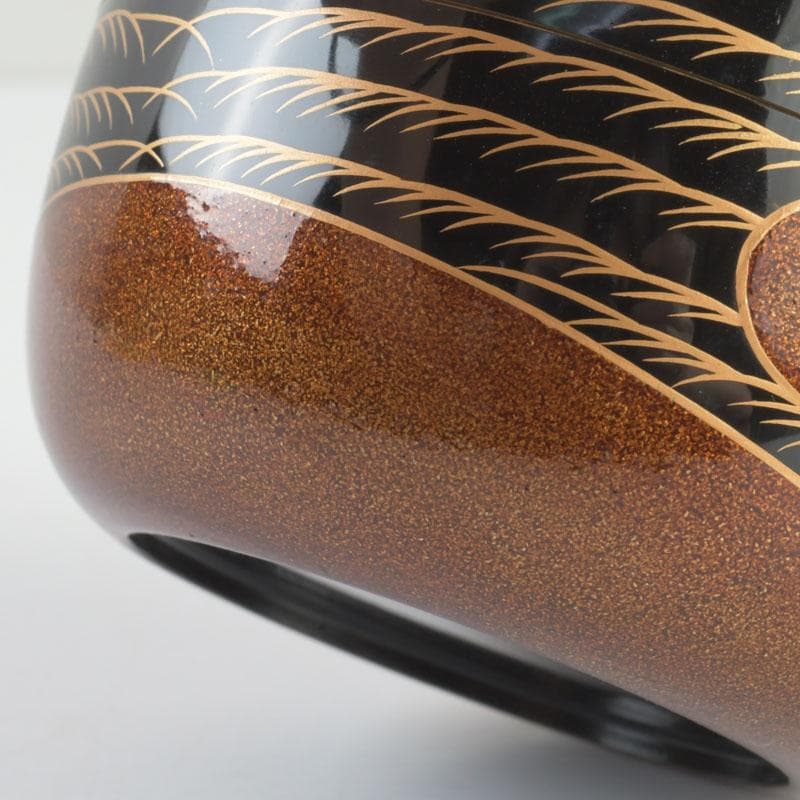 茶道具 漆塗 瑞雲造 老松蒔絵 平棗 共布共箱 V 9495 - メルカリ