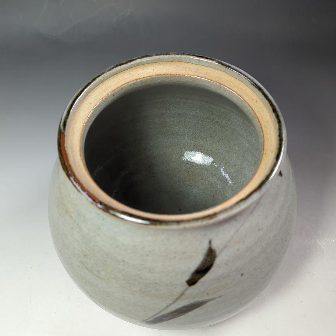 亀井楽山高取水指片木目塗蓋木具師萬象共箱